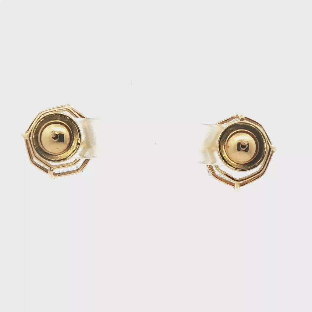 Yellow Gold Earrings with XL Octagon topaz